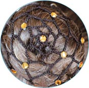 products Black hair net for chignon with Topaz Bronze beads imagelarge