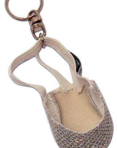 products Glitter chic silver mini half shoe key ring imagelarge